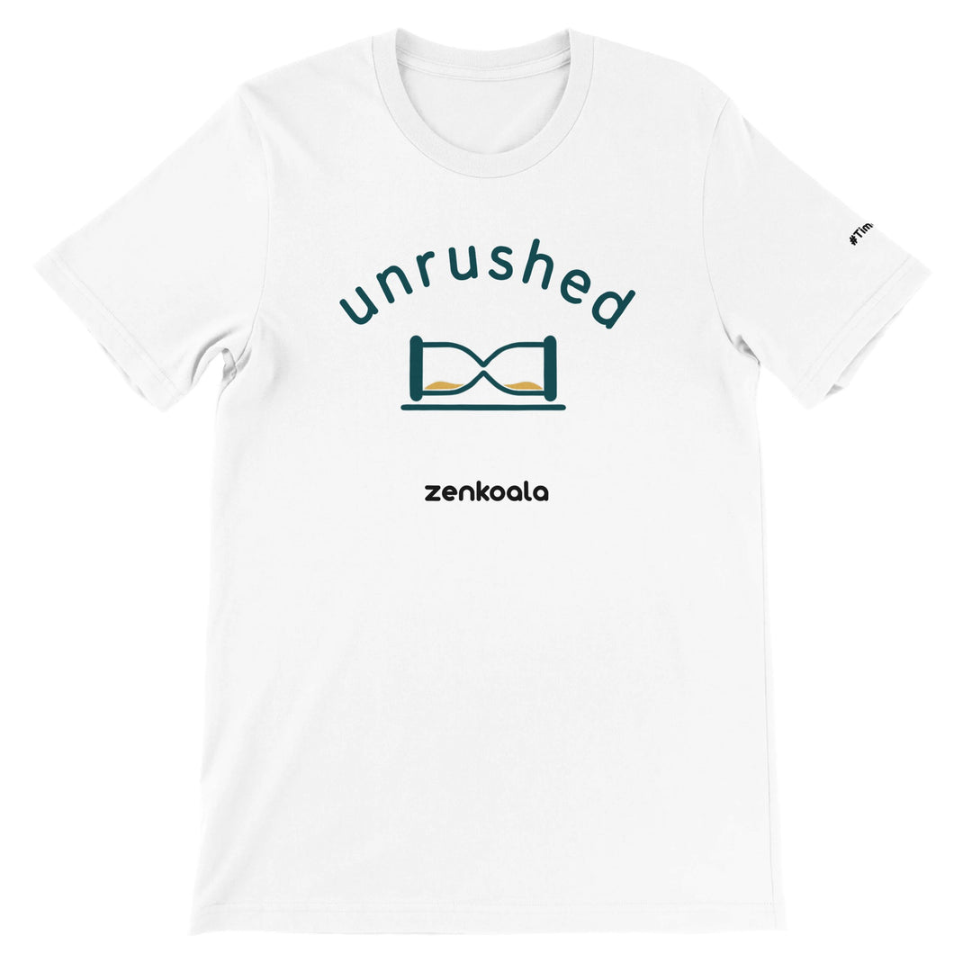 Unrushed feel-good tee in white — Zen Koala Australia